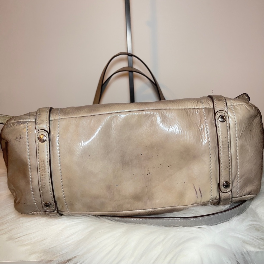 COACH Audrey Andie Gray Patent Leather Crossbody Tote Bag - Picture 7 of 16